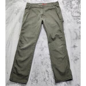 Dickies Pants Mens 36 X 32 Green Flex Duck Utility Workwear Canvas Stretch Flex